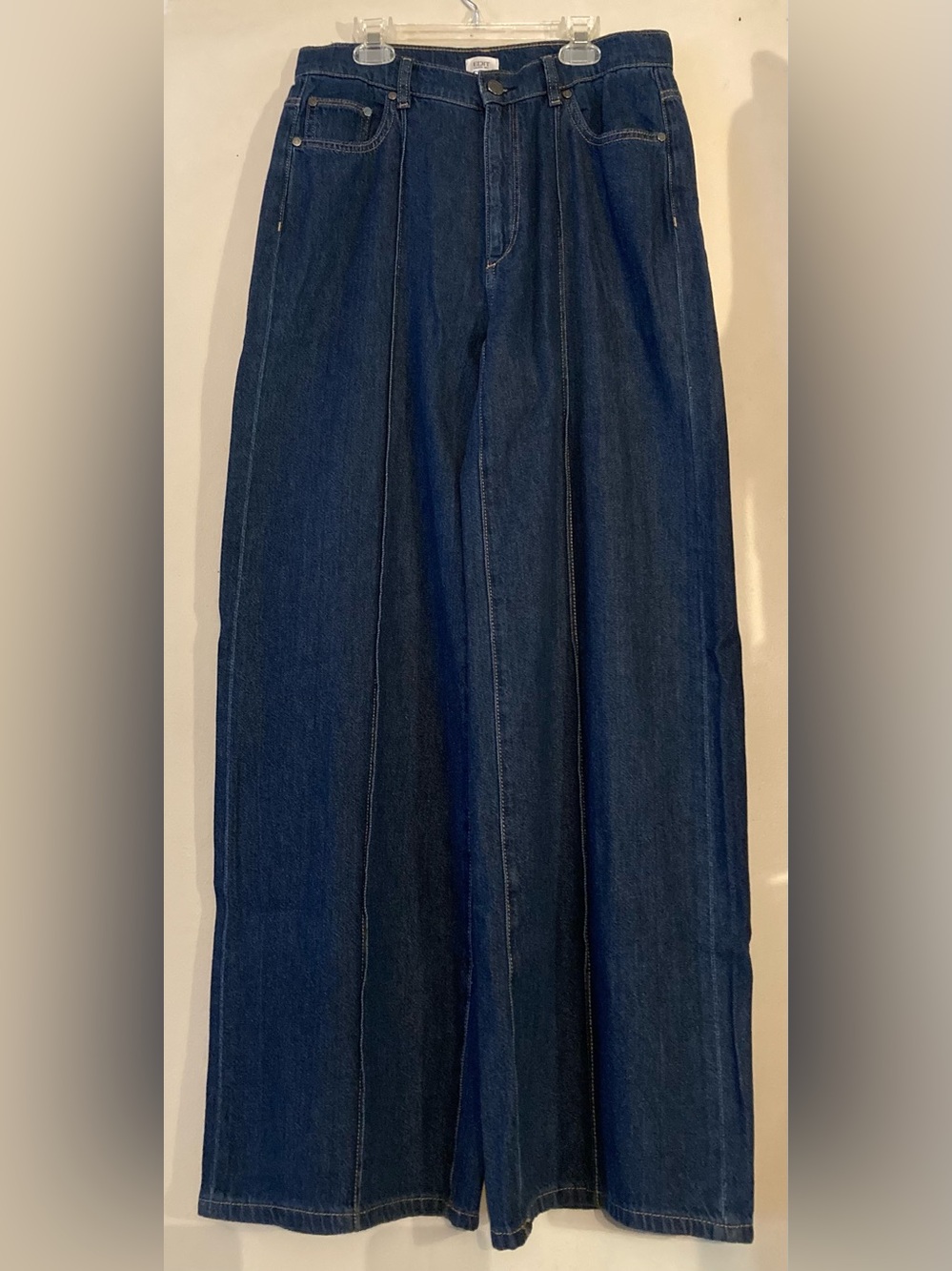 Jason Wu Wide Leg Dark Blue Jeans w/ Center Stitch Leg Detail
